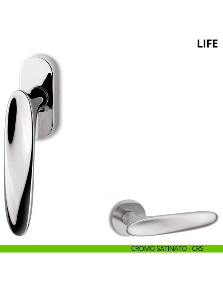 Maniglia per finestra martellina DK Life Ento cromo satinato