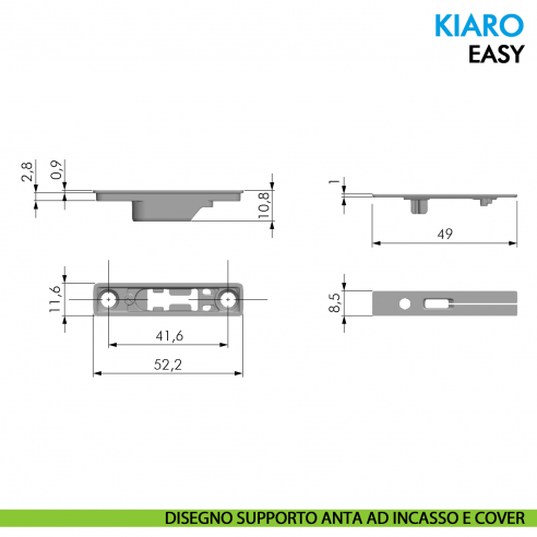 Sistema di apertura per anta a ribalta Ferramenta Livenza Kiaro Easy Soft