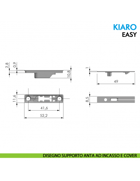 Sistema di apertura per anta a ribalta Ferramenta Livenza Kiaro Easy Soft
