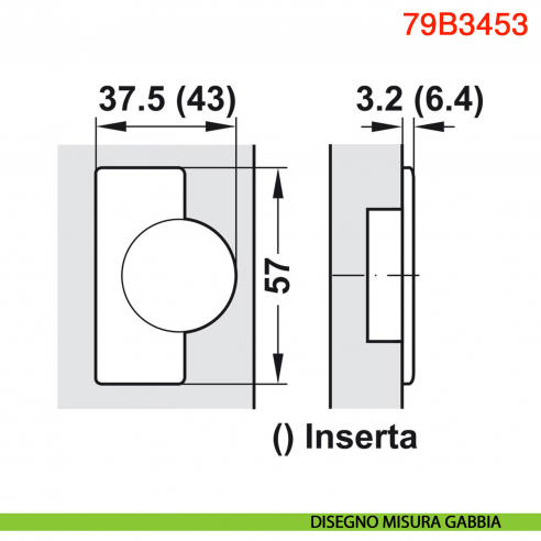 Cerniera Blum 79B3453 Clip Top Blumotion per mobili ad angolo -15 gradi III battuta a sormonto massima ammortizzata 110 gradi