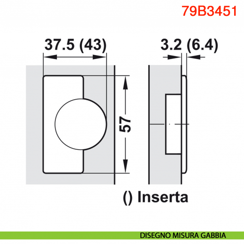Cerniera Blum 79B3451 Clip Top Blumotion per mobili ad angolo -30 gradi III battuta a sormonto massima ammortizzata 110 gradi