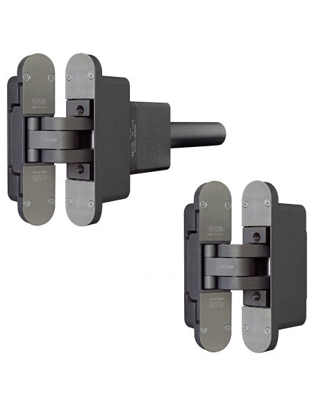 Kit cerniere a scomparsa con chiudiporta integrato AGB Eclipse Self portata 100 kg chiusura controllata