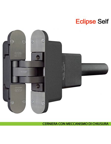 Kit cerniere a scomparsa con chiudiporta integrato AGB Eclipse Self portata 100 kg chiusura controllata