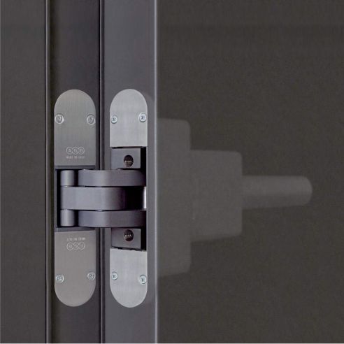 Kit cerniere a scomparsa con chiudiporta integrato AGB Eclipse Self portata 100 kg chiusura controllata