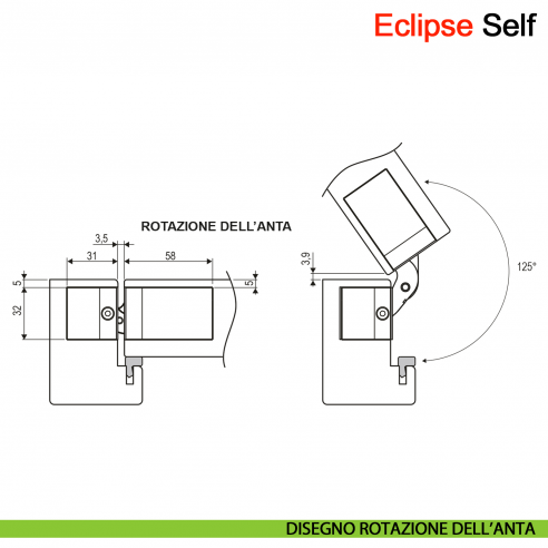 Cerniera a scomparsa AGB Eclipse Self portata 100 kg