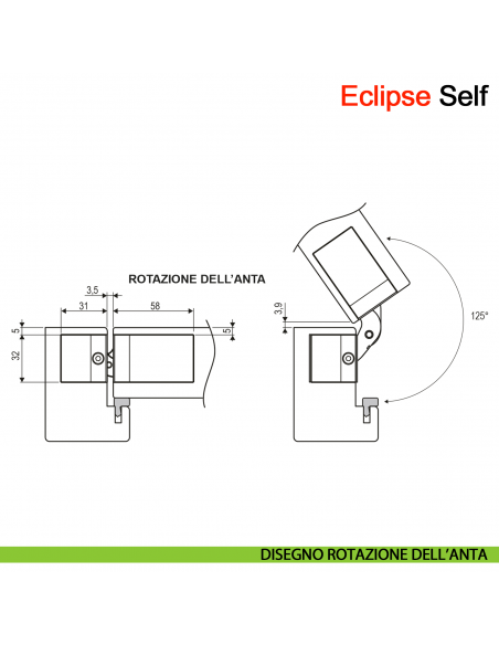 Cerniera a scomparsa AGB Eclipse Self portata 100 kg