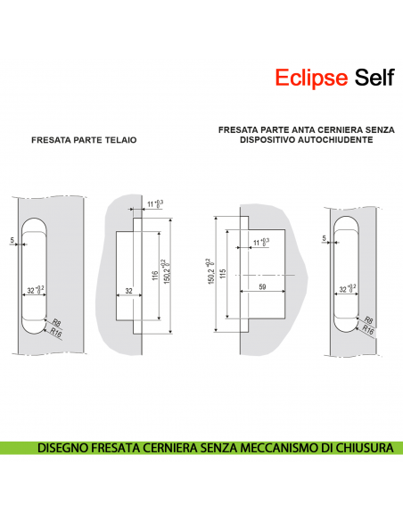 Cerniera a scomparsa AGB Eclipse Self portata 100 kg
