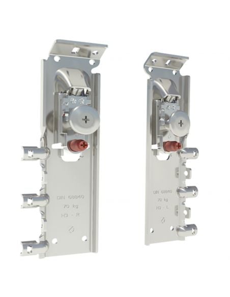 Attaccaglia a scomparsa per mobile pensile Ferramenta Livenza Libra H3 con sistema antisganciamento fissaggio con foratura