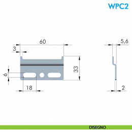 Piastrina reggipensile WPC2 Ferramenta Livenza APC fissaggio a parete 2