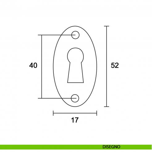Bocchetta verticale per chiave Metal Style ottone lucido MG7749 disegno