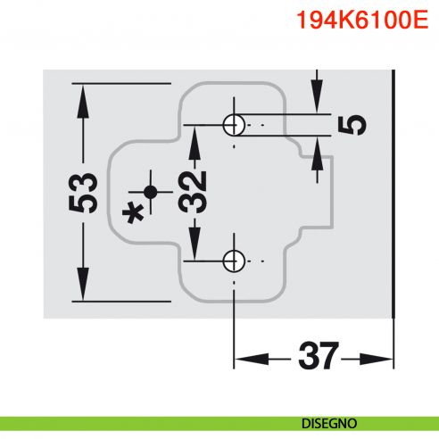 Basetta a croce Blum Modul per anta per frigorifero altezza 0 mm montaggio EXPANDO - disegno