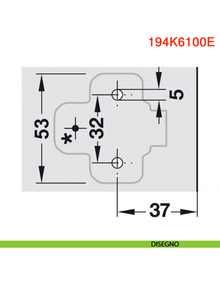 Basetta a croce Blum Modul per anta per frigorifero altezza 0 mm montaggio EXPANDO - disegno