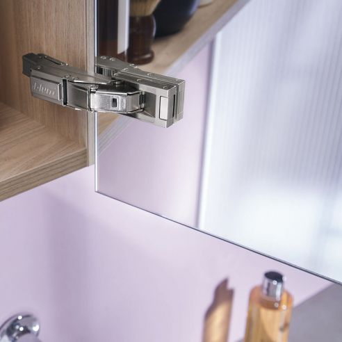 Cerniera per anta in vetro Blum 71B4500C Clip Top Blumotion ammortizzata apertura 110 gradi