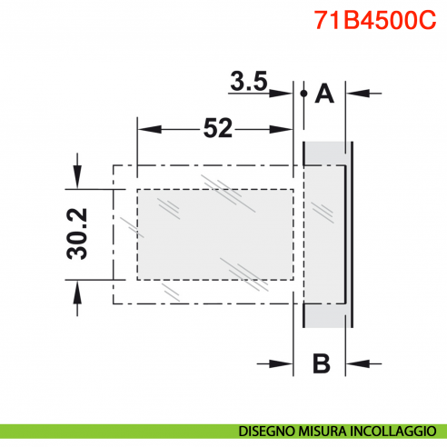 Cerniera per anta in vetro Blum 71B4500C Clip Top Blumotion ammortizzata apertura 110 gradi