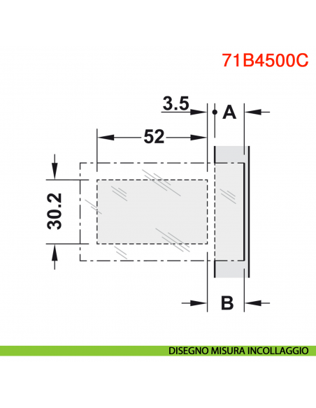 Cerniera per anta in vetro Blum 71B4500C Clip Top Blumotion ammortizzata apertura 110 gradi