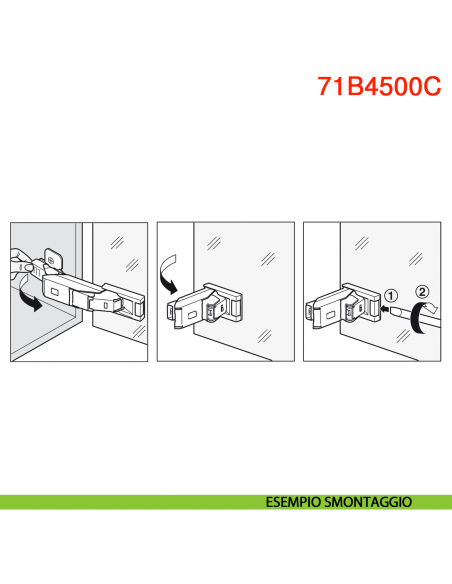 Cerniera per anta in vetro Blum 71B4500C Clip Top Blumotion ammortizzata apertura 110 gradi
