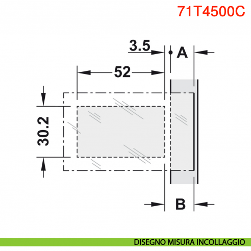 Cerniera per anta in vetro Blum 71B4500C Clip Top con molla apertura 110 gradi