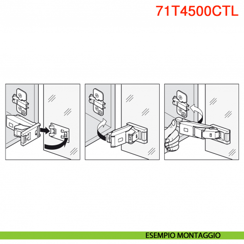 Cerniera per anta in vetro Blum 70T4500CTL Clip Top senza molla apertura 110 gradi