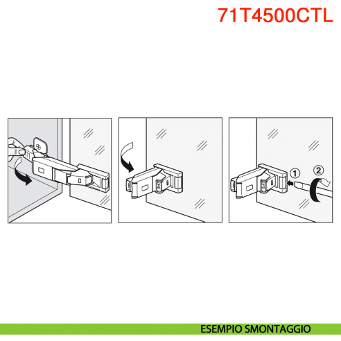 Cerniera per anta in vetro Blum 71T4500CTL Clip Top senza molla apertura 110 gradi