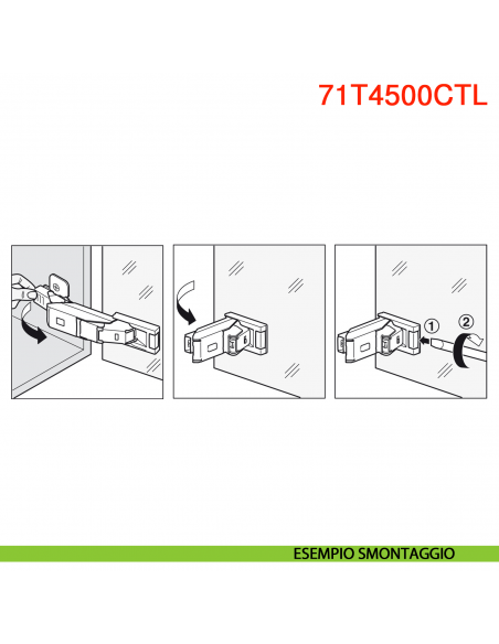 Cerniera per anta in vetro Blum 71T4500CTL Clip Top senza molla apertura 110 gradi