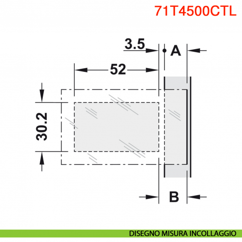 Cerniera per anta in vetro Blum 71T4500CTL Clip Top senza molla apertura 110 gradi