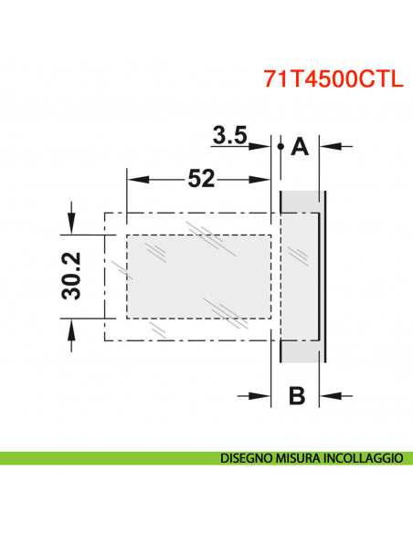 Cerniera per anta in vetro Blum 71T4500CTL Clip Top senza molla apertura 110 gradi