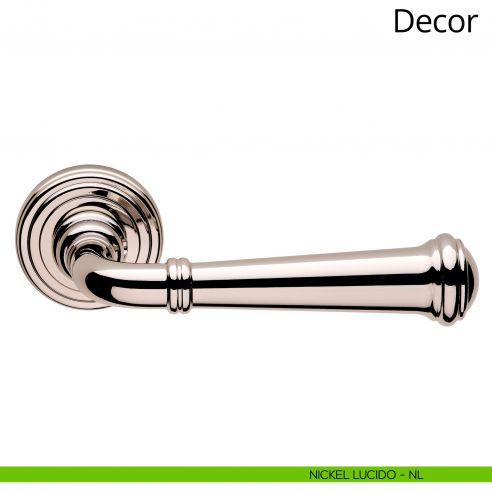 Maniglia per porta interna Decor Linea Calì rosetta tonda nickel lucido