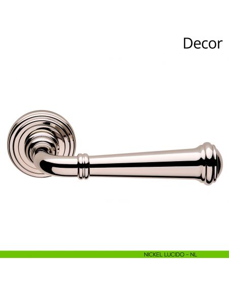 Maniglia per porta interna Decor Linea Calì rosetta tonda nickel lucido