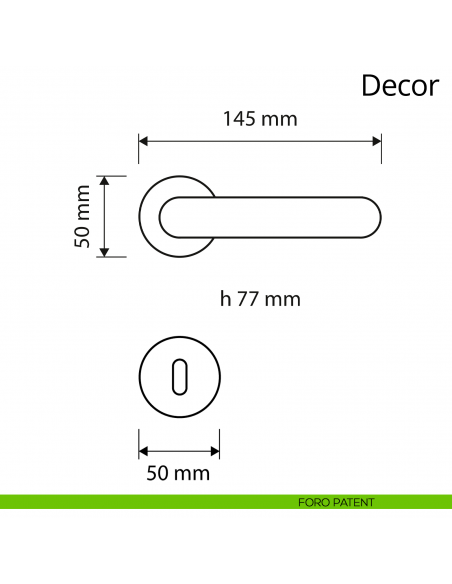 Maniglia per porta interna Decor Linea Calì rosetta tonda foro patent