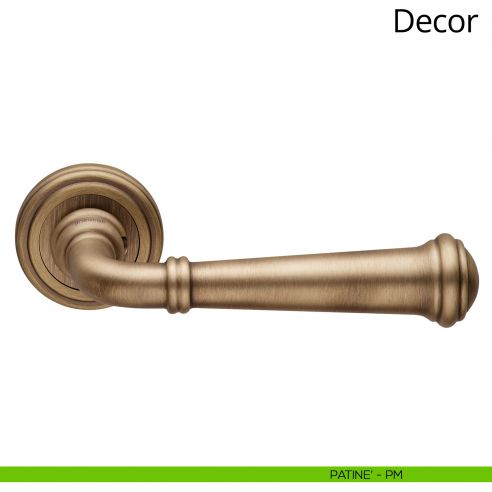 Maniglia per porta interna Decor Linea Calì rosetta tonda patinè