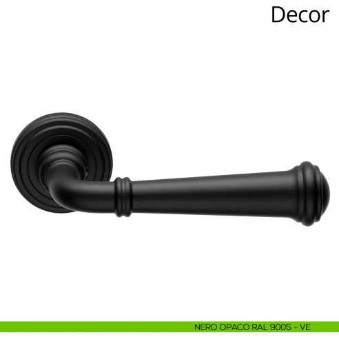 Maniglia per porta interna Decor Linea Calì rosetta tonda nero