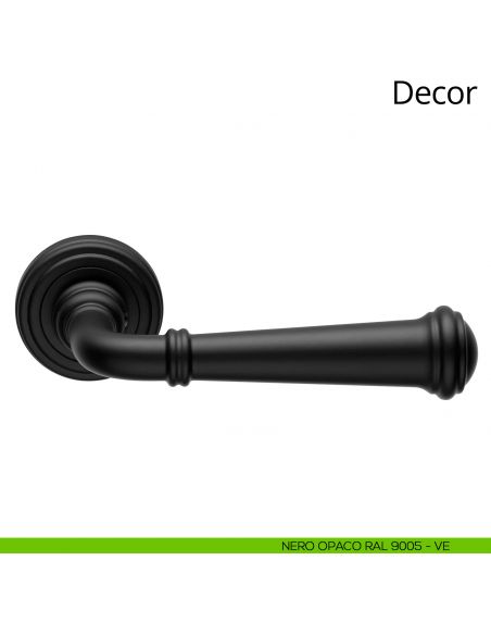 Maniglia per porta interna Decor Linea Calì rosetta tonda nero