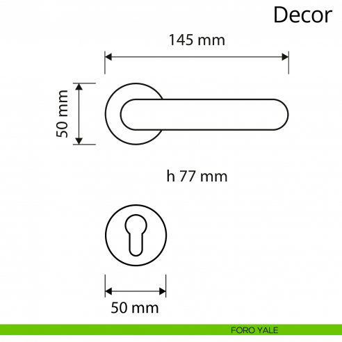 Maniglia per porta interna Decor Linea Calì rosetta tonda foro yale