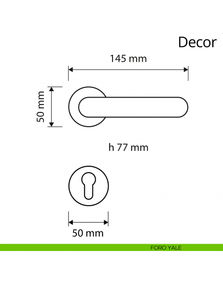 Maniglia per porta interna Decor Linea Calì rosetta tonda foro yale