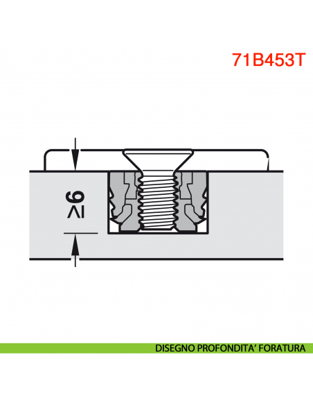 Cerniera Blum 71B453T Clip Top Blumotion ammortizzata per anta sottile spessore da 8-14 mm fissaggio EXPANDO T