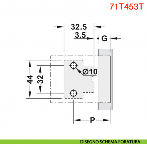 Cerniera Blum 71T453T Clip Top con molla per anta sottile spessore da 8-14 mm fissaggio EXPANDO T