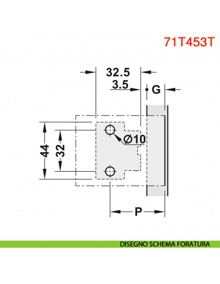 Cerniera Blum 71T453T Clip Top con molla per anta sottile spessore da 8-14 mm fissaggio EXPANDO T