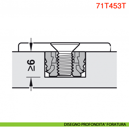 Cerniera Blum 71T453T Clip Top con molla per anta sottile spessore da 8-14 mm fissaggio EXPANDO T