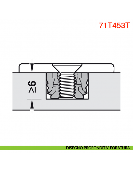 Cerniera Blum 71T453T Clip Top con molla per anta sottile spessore da 8-14 mm fissaggio EXPANDO T