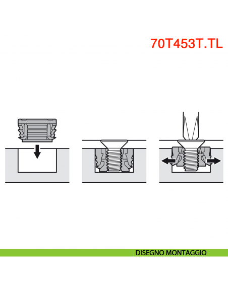 Cerniera Blum 70T453T.TL Clip Top senza molla per anta sottile spessore da 8-14 mm fissaggio EXPANDO T