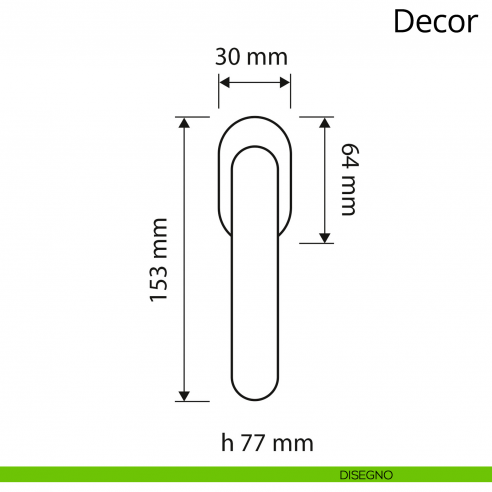 Maniglia per finestra martellina DK Decor Linea Calì disegno