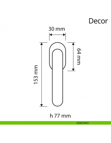 Maniglia per finestra martellina DK Decor Linea Calì disegno