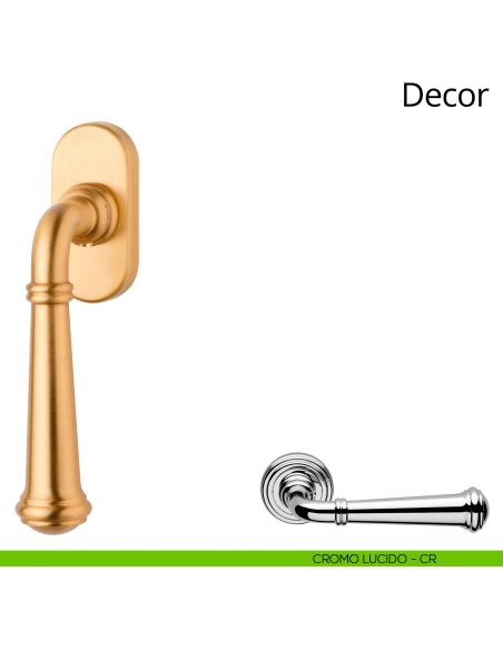 Maniglia per finestra martellina DK Decor Linea Calì cromo lucido