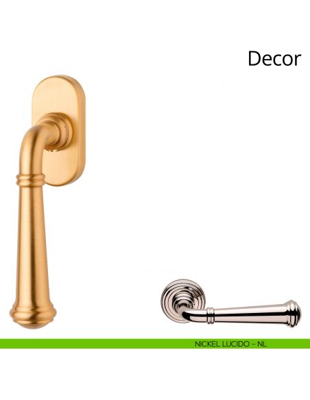 Maniglia per finestra martellina DK Decor Linea Calì nickel lucido