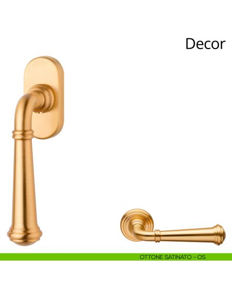 Maniglia per finestra martellina DK Decor Linea Calì ottone satinato