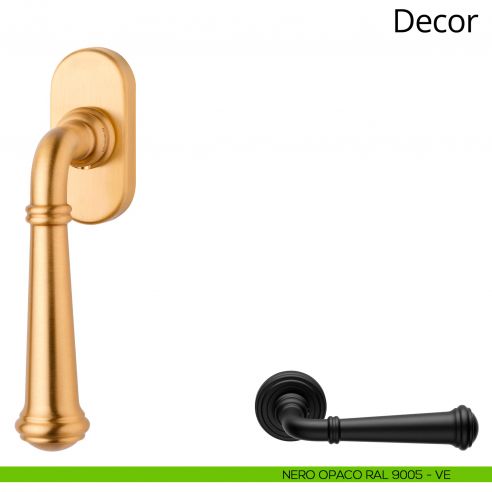 Maniglia per finestra martellina DK Decor Linea Calì nero