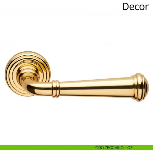 Maniglia per porta interna Decor Linea Calì rosetta tonda oro zecchino