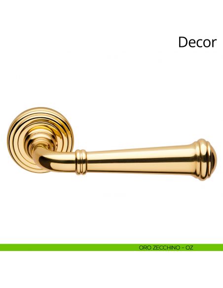 Maniglia per porta interna Decor Linea Calì rosetta tonda oro zecchino