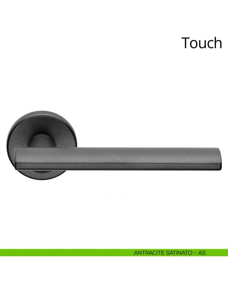 Maniglia per porta interna Touch Zincral Linea Calì rosetta tonda antracite