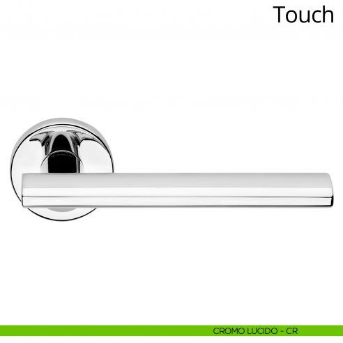 Maniglia per porta interna Touch Zincral Linea Calì rosetta tonda cromo lucido